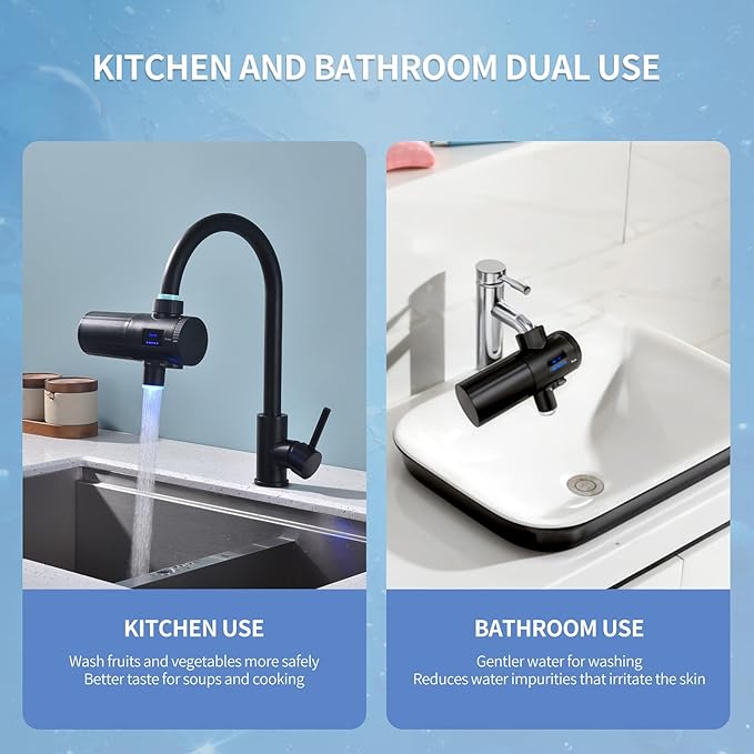 HOMELODY 3.0 Water Filter for Sink Faucet - Upgraded LED Display 3000-4000L Faucet Mount Tap Water Filter Reduces Lead Chlorine Heavy Metals, Fits Most Standard US Faucets