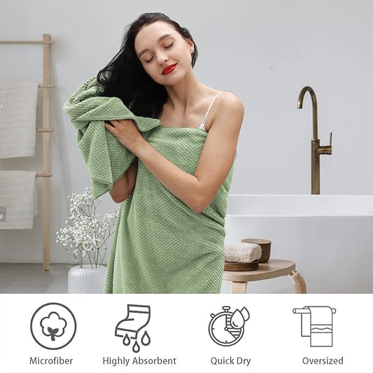 Hand Towels Set 2 Pack-16“x31”,Ultra Soft Microfibers Bathroom Towel Set Highly Absorbent Quick Dry Luxury Premium Towel Lightweight Durable Hand Towel Collection for Hotel Spa Gym Kitchen,Green
