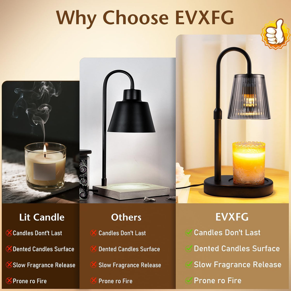 Candle Warmer Lamp with Timer Electric - Wickless Warming Light Height Adjustable Dimmable No Flame Heat Warm Melt Wax Scented Table Lights Elegant Modern Home Decor for Jar Candles Living Bedroom