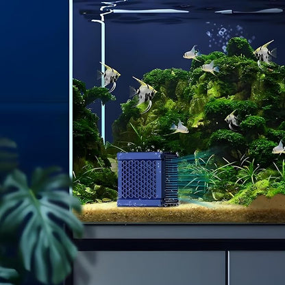 LIYAOLI 2PCS Pure Cube Water Trough Filter - Eco-Aquarium Fish Tank Filters Kit, Honeycomb Activated Carbon Media for Small Tanks, Horse Troughs & Pond Cleaning (Blue)