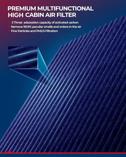 KAX Cabin Air Filter, GCF006(CF10709) Cabin Filter Replacement for Accent, Tucson, Genesis Coupe, Rio, Sportag-e, Forte, Strong Adsorption Cabin Filter with Upgraded Activated Carbon