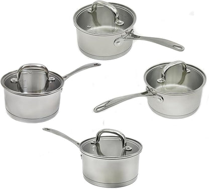 Stainless Steel Saucepans Impact Bonded Right Angles SS Saucepan 3.3QT 20cm