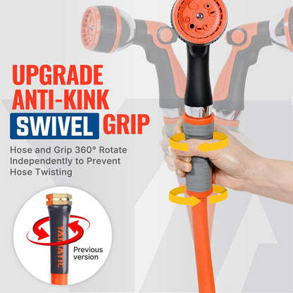 YAMATIC Heavy Duty Short Garden Hose 5/8 in x 5 ft with Swivel Fitting, Super Flexible Leader hose,All-weather, Lightweight, Burst 600 PSI