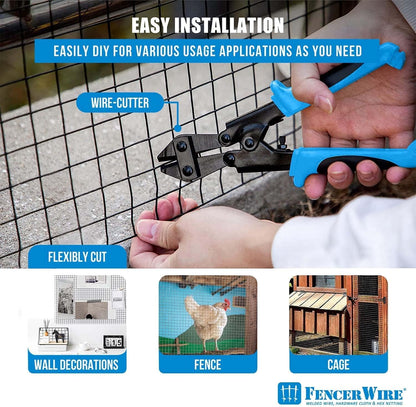 Fencer Wire Hardware Cloth with 1-Inch Grid, 16 Gauge Black Vinyl Coated Welded Fence Mesh Roll for Home and Garden Fence and Pet Enclosures Protect (36 Inch x 50 ft.)