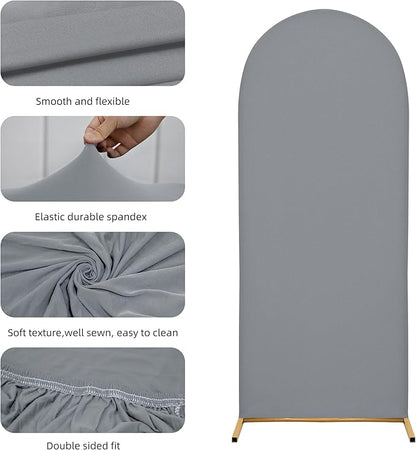 Wedding Arch Cover 5FT Arch Backdrop Cover Spandex Fitted Arch Cover for Round Top Chiara Backdrop Stand Covers for Wedding Birthday Party Baby Shower Banquet Ceremony Decoration