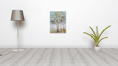 NdcSkyArt Tree Canvas Wall Art - Hand Painted Abstract Forest Painting for Modern Home Décor