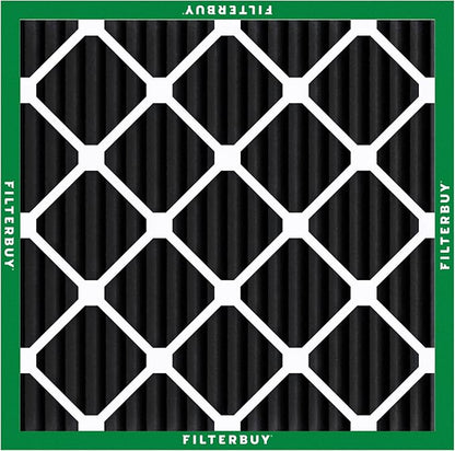 Filterbuy 14x14x1 Air Filter MERV 10 Odor & Allergy Defense with Activated Carbon (3-Pack), Electrostatic Pleated HVAC AC Furnace Filters Replacement, Made in USA (Actual Size: 13.75 x 13.75 x 0.75)