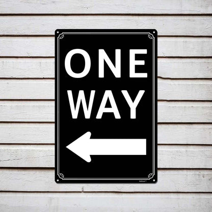12x16" One Way" with Right Arrow - High-Intensity Aluminum Parking Lot Sign, Weatherproof & Fade-Resistant, Ideal for Outdoor & Indoor Use - Curbside Sign