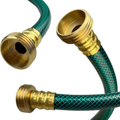 PVC Garden Hose 1/2 Inch Green Heavy Duty Water Hose with Solid Brass Fittings,No Leaking, Flexible,for outdoors,Lawns,Patio (100 FT, Green, Brass Fittings)