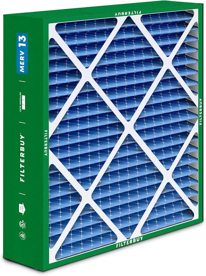 Filterbuy 20x20x5 Air Filter MERV 13 Optimal Smoke & Allergy Defense (2-Pack), Pleated HVAC AC Furnace Filters for Amana, Coleman, Goodman, Maytag, York, and More (Actual Size: 20.25 x 20.75 x 5.25)