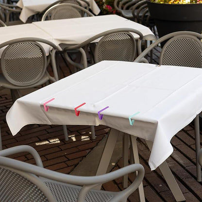 uxcell 8 Pack Tablecloth Clips, Stainless Steel Table Cloth Cover Clamps, 2.95" x 1.77" Windproof Holder Clips for Home Party Picnic Wedding Camping Dining Tables, Red