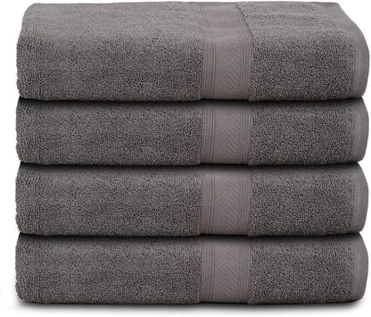 Casa Lino 4 Pack Hand Towels for Bathroom, 18"x28", 100% Cotton, Ultra Soft & Highly Absorbent, Premium Luxury Towels for Gym, Shower, Hotel, New Apartment Essentials, Charcoal