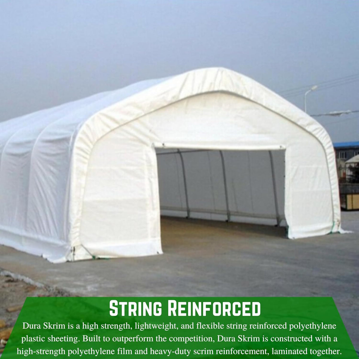 Farm Plastic Supply - String Reinforced 4 Year UV Resistant 10 mil White Greenhouse Plastic Sheeting - 4 Year UV Resistant Polyethylene Greenhouse Film, Hoop House Green House Cover (32' x 20')