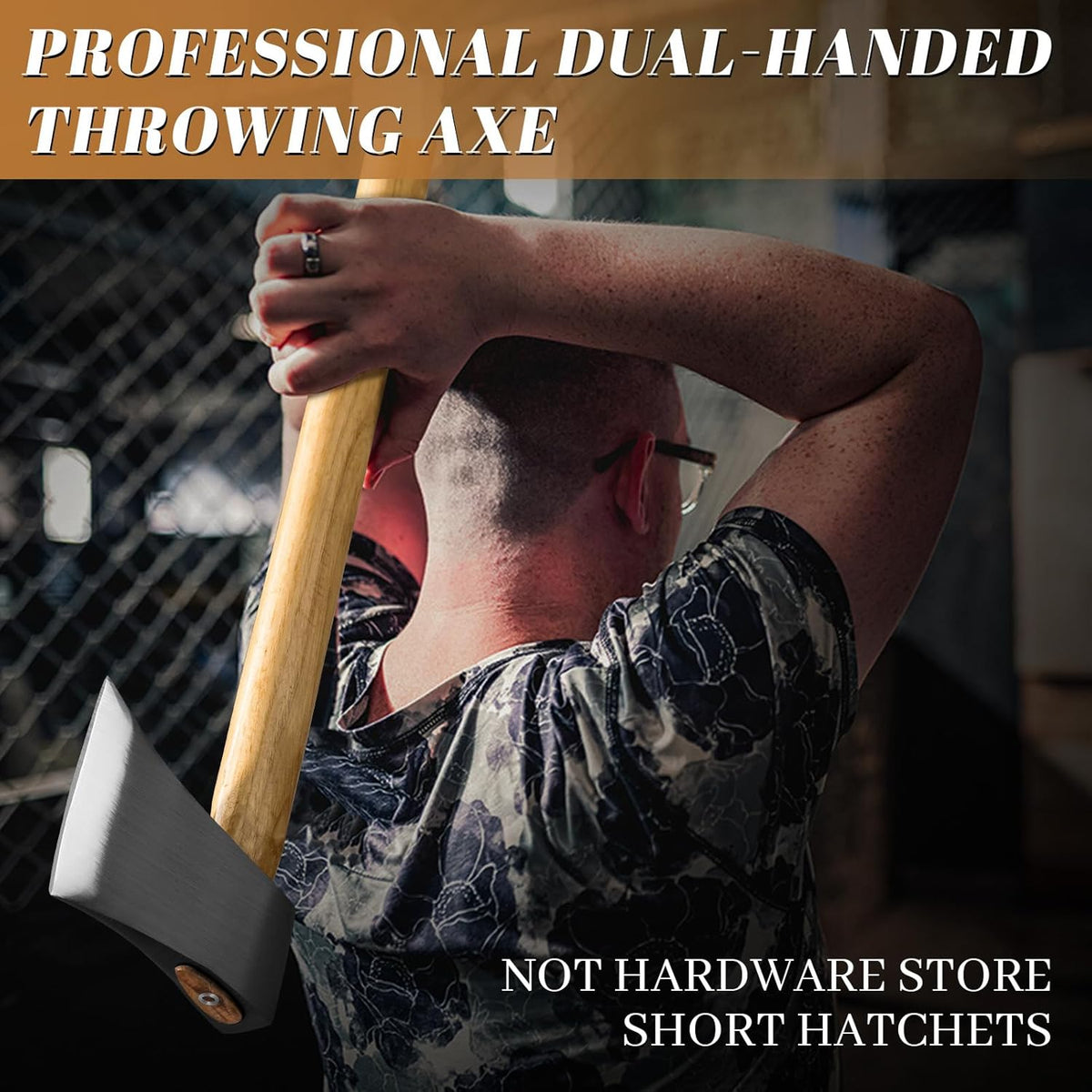 Dream Reach 20.5" Dual - Handed Throwing Axe, Professional Throwing Axes and Tomahawks with Wooden Handle, Throwing Hatchet for Adults, Axe Throwing Game for Backyard, Competition