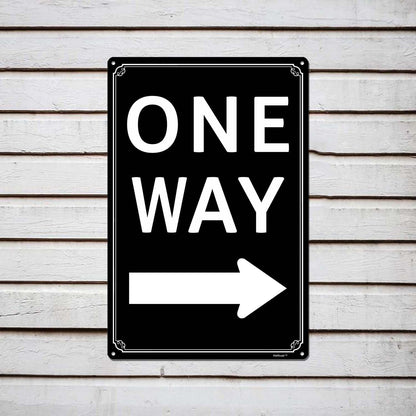12x16" One Way" with Left Arrow - High-Intensity Aluminum Parking Lot Sign, Weatherproof & Fade-Resistant, Ideal for Outdoor & Indoor Use - Curbside Sign