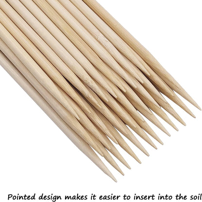 Bamboo Plant Stakes,HAINANSTRY Wood Plant Supports,Natural Bamboo Sticks for Plants/Floral/Potted Plant,Wooden Sign Posting Garden Sticks - 14 Inches 25 Pack