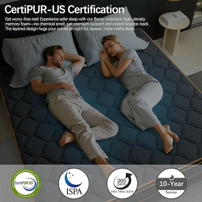 Full Mattress- 10 Inch Hybrid Firm Support with Pocketed Coils & Cooling Gel Memory Foam | Orthopedic Back Pain Relief | Breathable | Full Size Mattresses in a Box