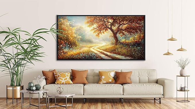 YDYSUNE Landscape Canvas Poster Wall Art Vintage Countryside Field Path Scenery Picture Print Wall Decor Retro Painting Artwork for Modern Home Bedroom Office 29x58inch