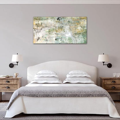 NINEASO Brown Green Abstract Wall Art - Unearthed World Abstract Canvas Pictures for Wall Decor Modern Abstract Canvas Painting Artwork for Living Room Bedroom Home Office Wall Decorations 30" x 60"