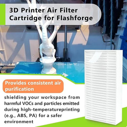 2PCS 3D Printer Air Filter Cartridge for Flashforge Adventurer 5M Pro/Adventurer 5M, Easy to Install 3D Printer Air Filter Set Fits for Adventurer 5M Series 3D Printer