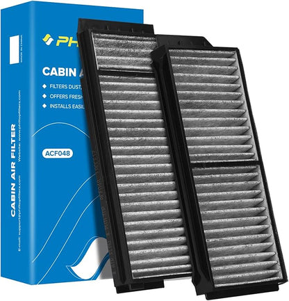 PHILTOP Cabin Air Filter, Replacement for CF10218, Mazda3 (2004-2009), Mazda5 (2006-2010, 2012-2017), Premium ACF048 Cabin Filter with Activated Carbon Clean Airflow, Filter Up Dust Pollen