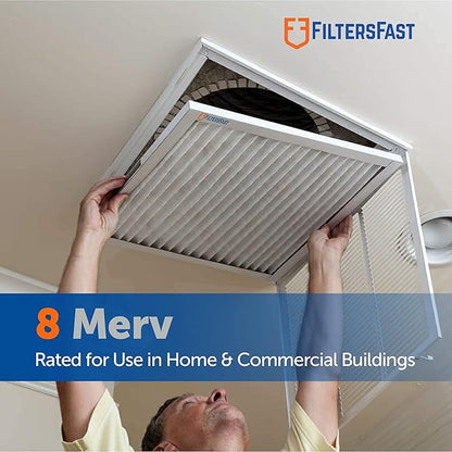 Filters Fast 18x30x1 Air Filter MERV 8, 1" AC Furnace Air Filters, Made in the USA, Actual Size: 17.75"x29.75”x0.75”, 6 Pack