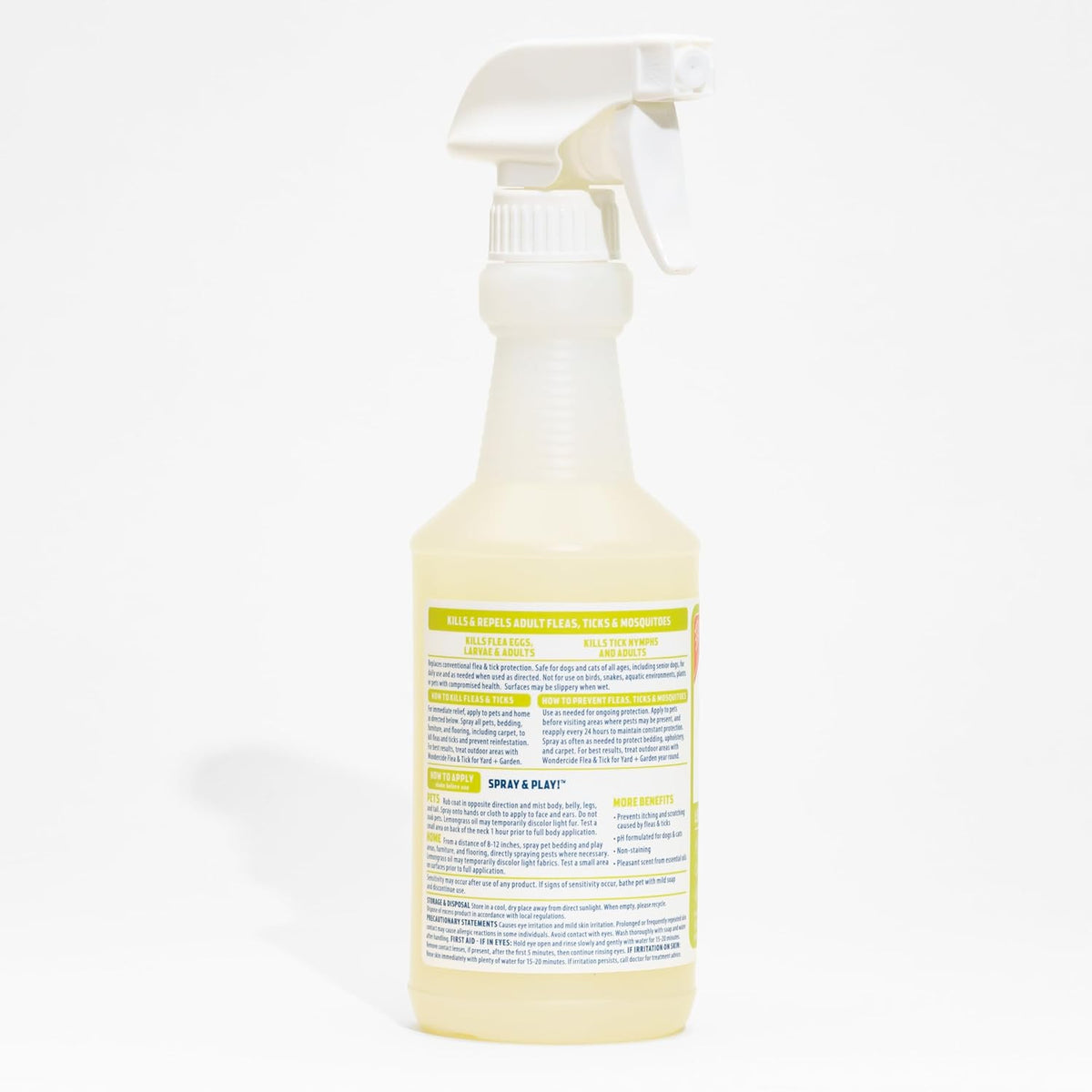 Wondercide - Flea, Tick & Mosquito Spray for Pets and Home with Natural Essential Oils - Killer, Control, Prevention, Treatment - Lemongrass 16 oz