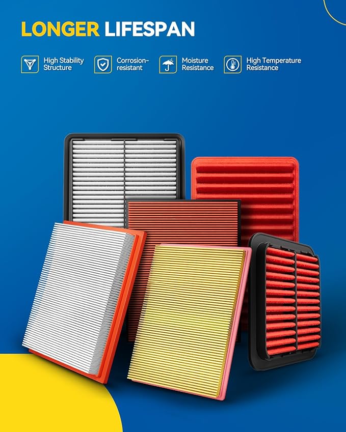 PHILTOP Engine Air Filter CA12373 Replacement for Jeep JL Series Wrangler 2018-2024, JT Series Gladiator 2020-2024, 2.0L/3.6L, Flexible Panel