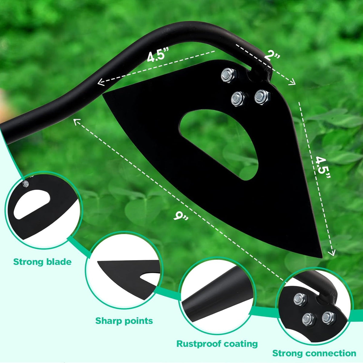 Hoe Garden Tool with 70Inch Long Handle, Heavy Duty Garden Hoes for Weeding Loosening Soil Digging Planting Ridging, Handy Hoe Gardening Tools Weeding Hoe