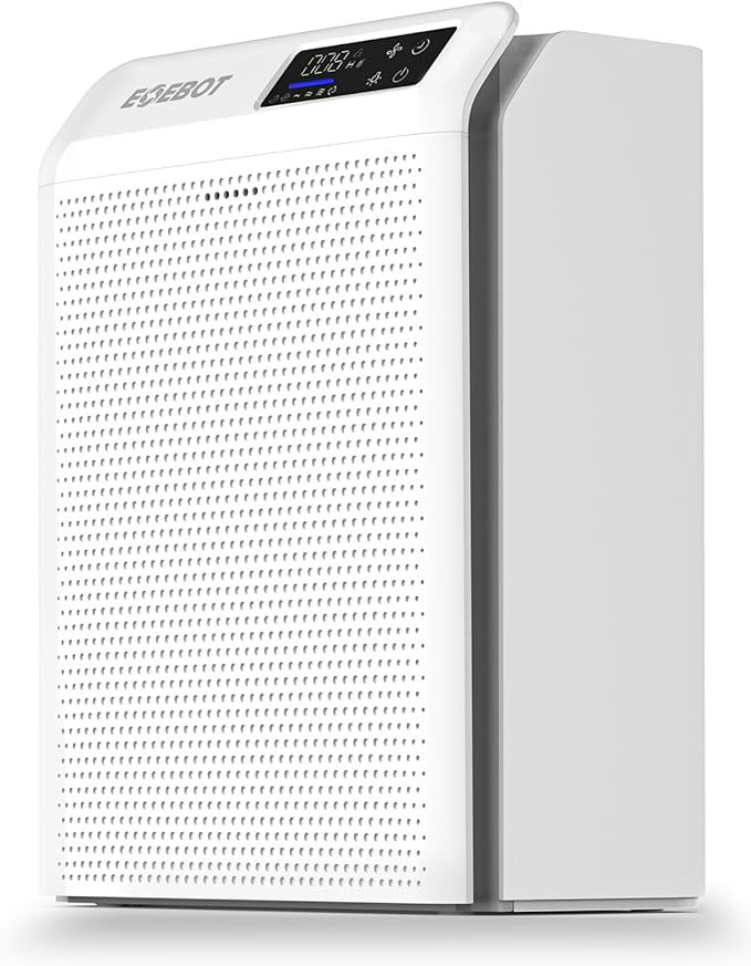 Air Purifiers for Home Large Room, Cover Up to 1,996 Ft² with True HEPA Filter & Washable Pre-Filter, Sleep Mode, PM2.5 Air Quality Monitor, Air Purifier for Bedroom, Pet Hair, Dust, Smoke, White