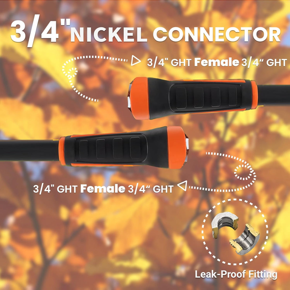 Giraffe Tools Garden Leader Hose 5ft x 5/8", Short Water Hose Heavy Duty, Flexible, Lightweight Hybrid Hose with Swivel Handle, Double Female Fittings, Burst 600 PSI