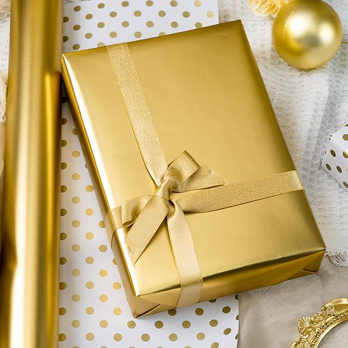 Garbendy Gift Wrapping Paper Roll-Solid Color Pearly-Lustre Paper,Perfect for Wedding, Valentine's Day,Birthday, Christmas,Baby Shower, Party - 17 Inch X 33 Feet