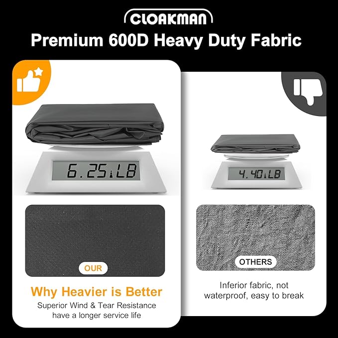 Outdoor Heavy Duty 600D Waterproof Pellet Grill Cover Compatible with Traeger Woodridge Pellet Grill, BAC761 Full-Length All Weather Grill Cover Accessory (Woodridge)