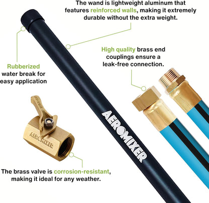 Aeromixer THE HOSE: All-In-One Watering Kit - Heavy Duty 1" 100 Ft Garden Hose, Kinkless Garden Hoses, Commercial Grade Water Hoses, 650 PSI High-Pressure Watering Tool for Farming and Gardening