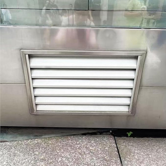 Heat Dissipation Louvered Vent Wall Gable Vents 304 Stainless Steel, Weather-Resistant Air Grille for Shed Barn Generator Box(6x6in/15x15cm)