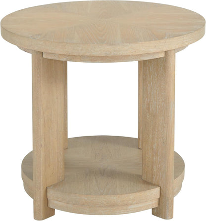 Tan Round Accent Table