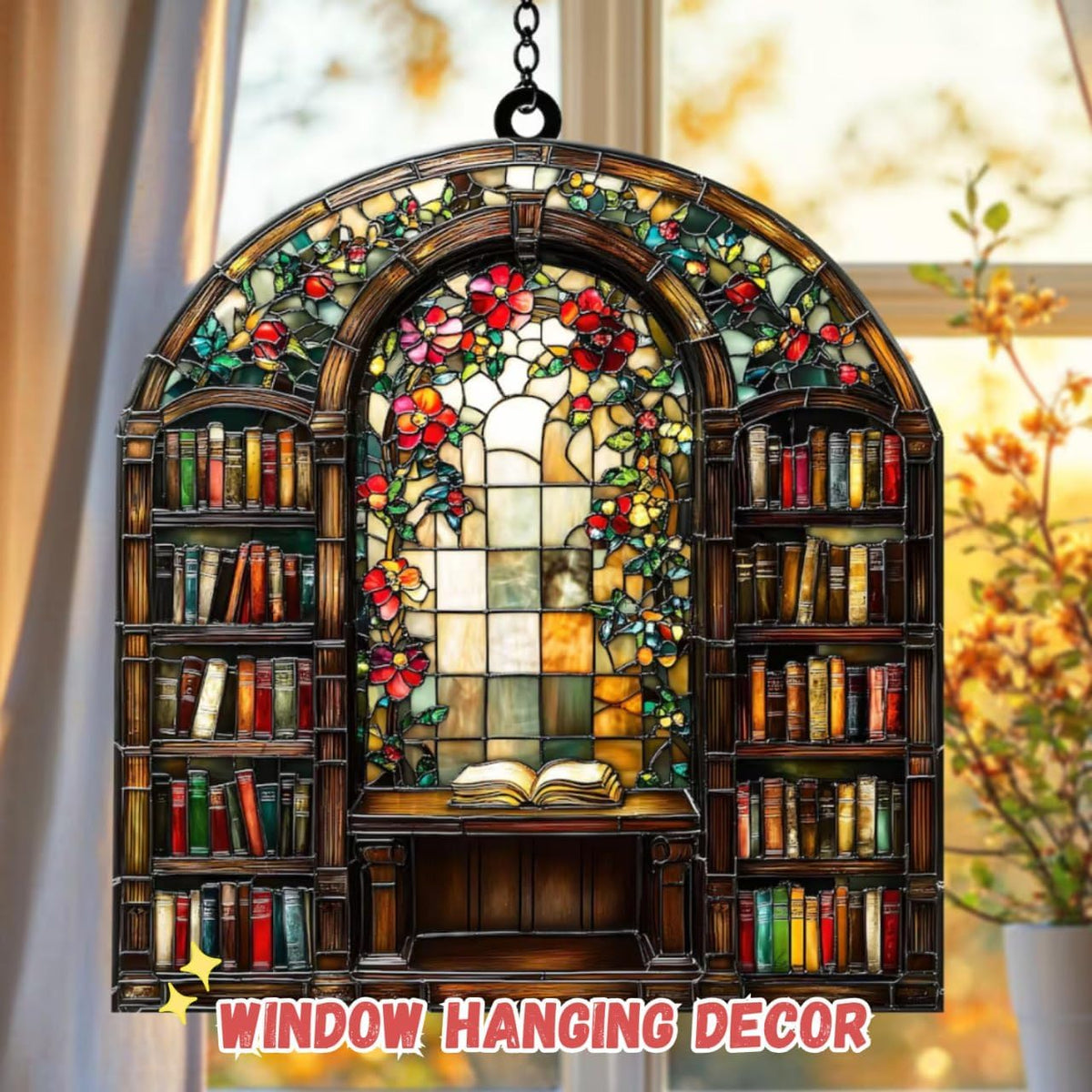 Hippie Guitar Horse Suncatcher Light Catcher Window Decor Lover Ornament and Home Gift for Lovers Suncatchers Indoor Window Suncatchers Windows Hanging