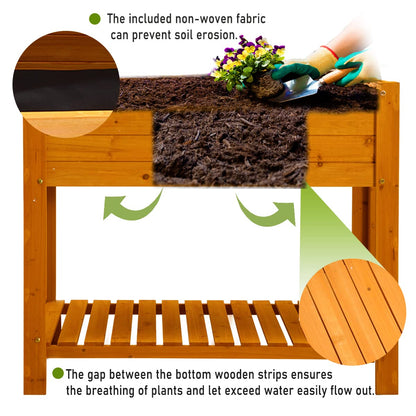 48"x24"x33" Large Raised Garden Beds Wood Elevated Planters Box with Legs