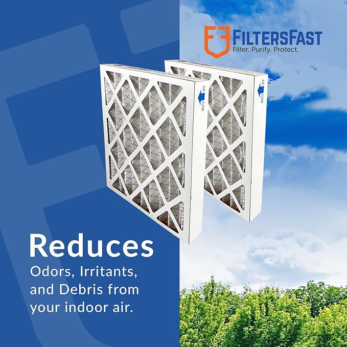 Filters Fast 14x20x2 Pleated Air Filter Merv 13, 2 inch AC Furnace Air Filters, Made in the USA, Actual Size 13.75x19.75x1.75, 6 Pack