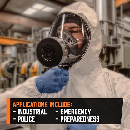 MIRA Safety CM-I01 Full-Face Industrial-Grade Gas Mask with 40mm NATO Filter Compatibility and Advanced Valve Design