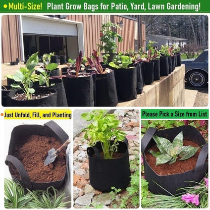 5-Pack 1 Gallon Plant Grow Bags (7x6 inch) Thickened Gardening Bags Fabric Plant Pots for Plant Nursery Bag,Garden Pots,Flower Pot,Herbs Veggies Planter Bag,Barrel Planter,Garden Container W/ Gloves