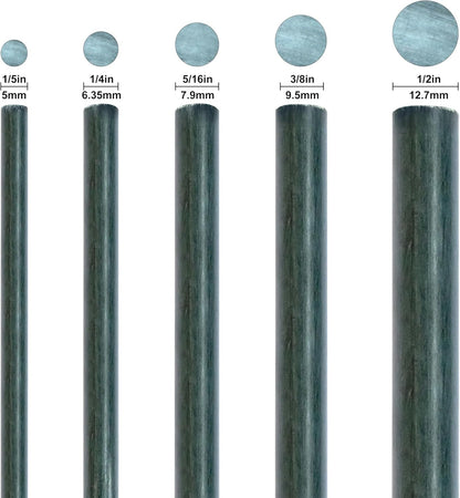 5ft Garden Stakes 50pack for Climbing Plants, 1/4" Diameter Supports Poles EcoStake Rust-Free Plant Sticks Fence Post (60inch)