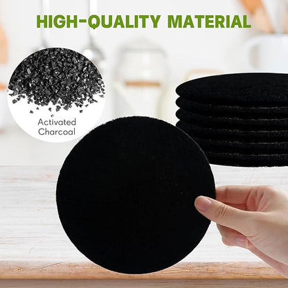 12 Pack - 6.7 Inch Round Compost Bin Charcoal Filters,Extra Thick Activated Carbon Charcoal Filters for Longer Lasting Odor Control, Fits Countertop and Home Bucket Kitchen Compost Bins (Refill)