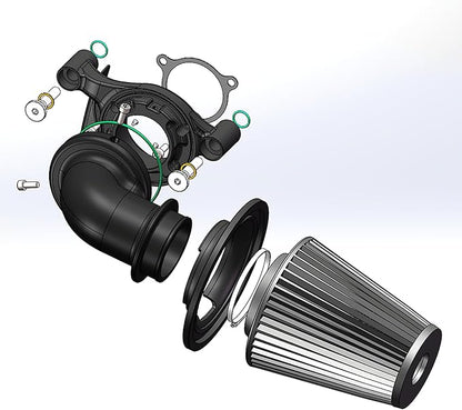 Big Sucker cone Air filter intake for harley air Cleaner Sportster Softail fatboy heritage dyna touring street road king Glide (Nake - BLACK, TypeD : Touring M8 17-UP, Softail 18-UP)