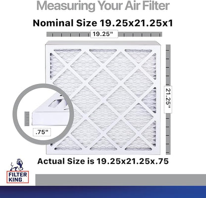 Filter King 19.25x21.25x1 Air Filter | 4-PACK | Carbon MERV 8 HVAC Pleated A/C Furnace Filters | MADE IN USA | Actual Size: 19.25 x 21.25 x .75"