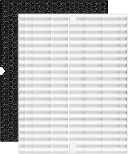 Smilyan 1 Set HEPA 116130 Filter H Replacement for Winix 5500-2 Plasmawave Air Purifier and Models AM80, 1 Set Ture HEPA Filter and Carbon Filter Combo Pack