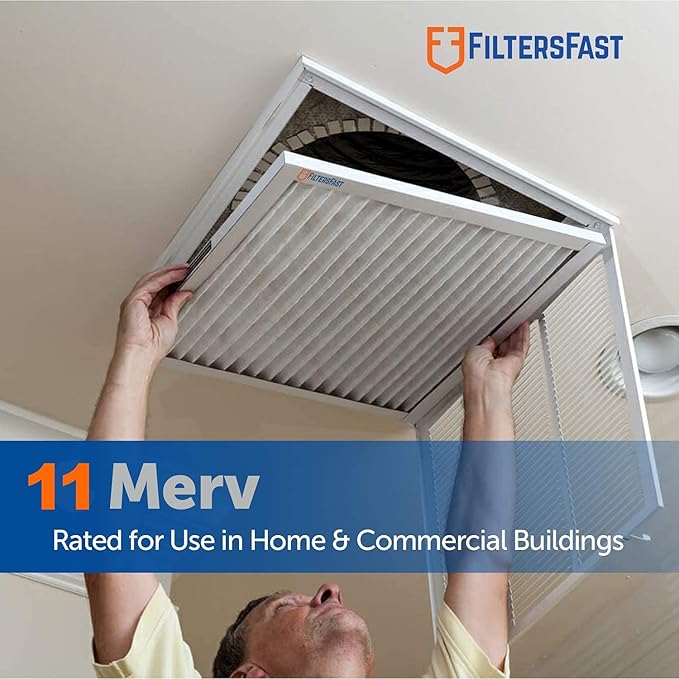 Filters Fast 12x20x1 Air Filter MERV 11, 1" AC Furnace Air Filters, Made in the USA, Actual Size: 11.75"x19.75"x0.75, 6 Pack