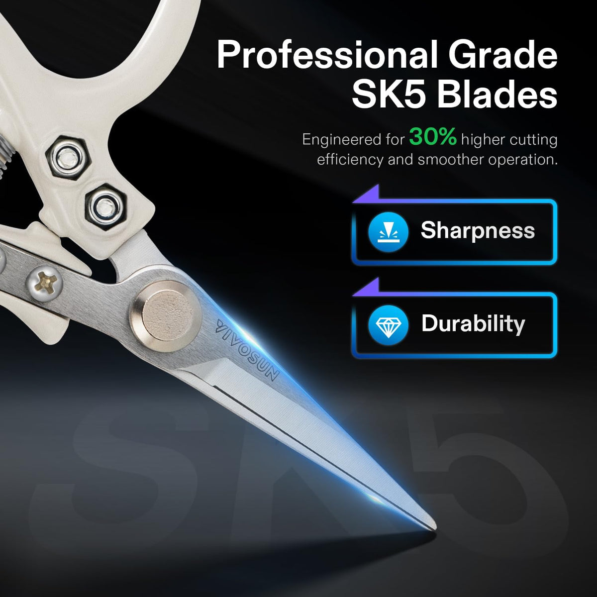VIVOSUN Pruning Shears for Gardening, Lightweight Plant Pruners for Gardening, Garden Scissors for Cutting Flowers, Trimming Branches, Indoor Plant Scissors, Stylish Garden Gifts for Women