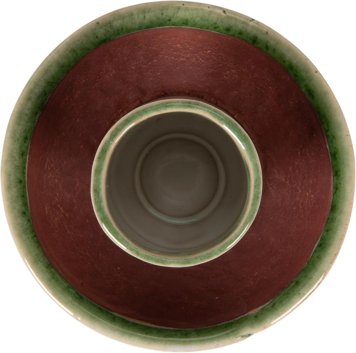 Creative Co-Op Stoneware Match Holder with Striker Plate, Reactive Glaze, Green (Each One Will Vary)
