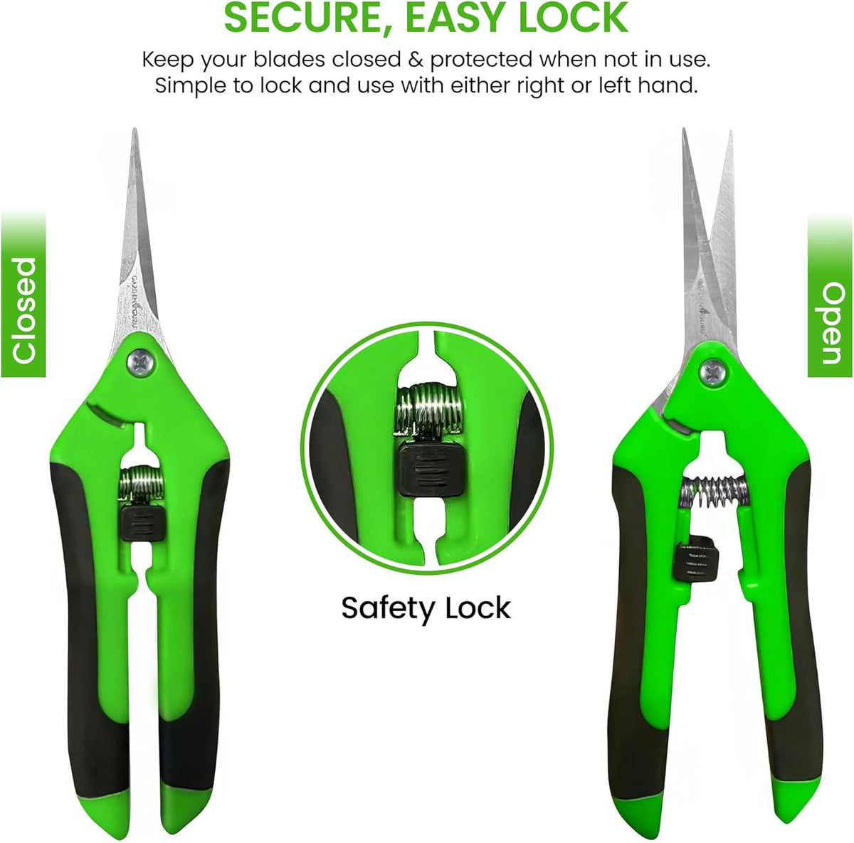 Garden Guru Razor Sharp Snip – Professional Garden Pruning Shears Trimmers Scissors – Super Sharp Micro-Tip Precision Stainless Steel Blades - Easy on Arthritic Hands - Soft Ergonomic Handles (2 Pack)